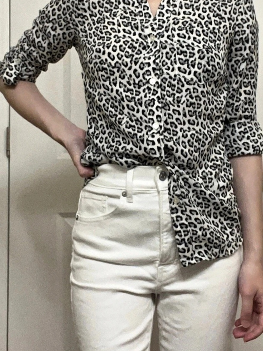 The Limited Ashton Leopard Print Blouse Leopard Print Button Down Size Medium